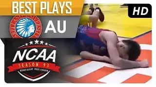 Kent Salado grimacing in pain after bad landing | AU | Best Plays | NCAA 93 | MB