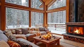 Winter Morning Cabin Jazz ☀️ Cozy Snowy Ambience & Smooth Jazz Music for a Calm Start