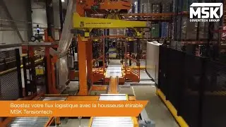 Houssage &eacute;tirable de palettes commissionn&eacute;es en entrep&ocirc;t