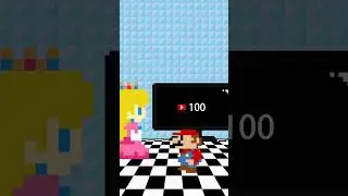 Mario and Peach celebrating back in 2023 #pixelart #marioanimation #peach #mario #100subs #meme