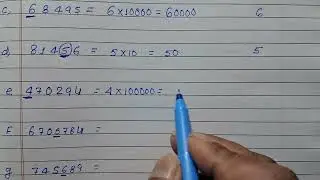 Write the place value and face value of underlined digit
