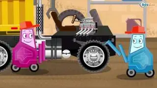 The Red Bulldozer - Cars and Trucks Compilation for children - Bulldozer Videos for kids -CarCartoo