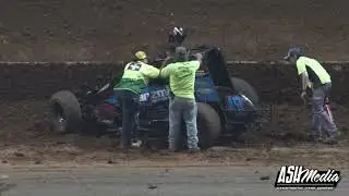Wingless Sprints: Casey O'Connell Crash - Archerfield Speedway