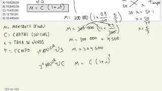 Quest&atilde;o CEF - Cesgranrio - Matem&aacute;tica Financeira - Juros Simples e Juros Compostos
