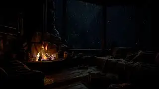 Sleep in a Cozy Forest Cave🌧️Rainfall & Fireplace Sounds for Deep Relaxation and Calm Nights🔥