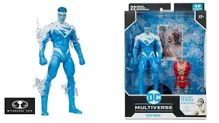 RESE&Ntilde;A EN ESPA&Ntilde;OL SUPERMAN ELECTRICO ENERG&Iacute;A AZUL JLA DC MULTIVERSE MCFARLANE TOYS