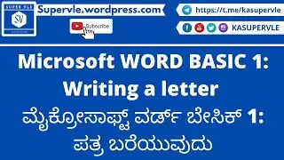 MS WORD BASICS 1: Writing Letter