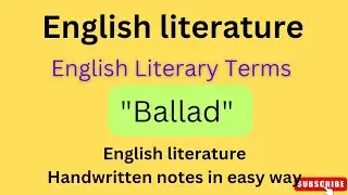 #BA sem5#BALLAD#Termsandconceptsrelatedtopoetry#PU#Pu#GNDUEnglishlelectiveliteratureMeetStudyHub