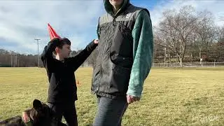Cutest kid ever training DDR German  Shepherd with Dad, watch the dog be stubborn or FF to 2:06