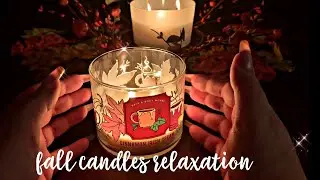 ASMR| LIGHTING COZY FALL CANDLES🔥🕯🍂🍃 FOR SLEEP & RELAXATION| LOW LIGHT & TINGLES💡|