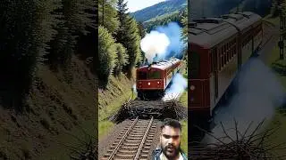 A Monkey Saves Passenger Train #monkey​ #train​ #funny​ #aiart​ #cute​