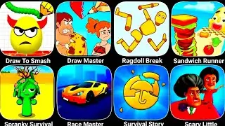 Draw To Smash,Freaky Stan,Hill Climb 2,Jail Breaker, Candy Crush,Sprunki Force,Space Shutter,Roblox.