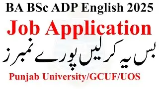 BA BSc ADP English Job Application 2025 | BA ADA Part 2 English Paper 2025 | PU UOS GCUF