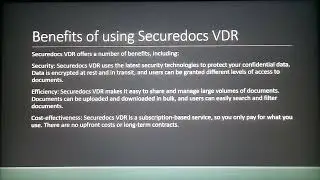 Securedocs Virtual Data Room Overview