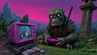 Retro Mutant Gamer Background| Pixel Warrior Arcade Vibe | Digital Wasteland & Cyber Console Overlay