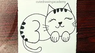 Cat drawing step by step from number 300 | how to draw cat