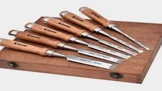 EZARC 6Pcs Wood Chisel Tool Sets Woodworking Carving Chisel Kit with Premium Wooden Case for Ca