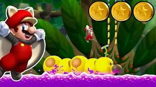 TODAS las MONEDAS ESTRELLA de Estampida de Florugas En New Super Mario Bros u. Deluxe