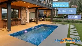 Interior Pool and Spa - 10' x 20' Latham Deep Blue Fusion Vinyl Liner Pool - Lake Country, BC