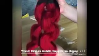 Черные и красные объемные волны remy бразильские пучки человеческих волос шить в бесплатной доставке