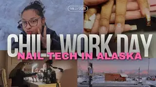 Nail Tech Work Day | Snow Storm | Alaska