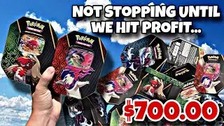 $700 OPENING Pok&eacute;mon Tins Until we PROFIT!!! Chasing Alt Arts! #pokemon #reaction #opening #fyp #tcg