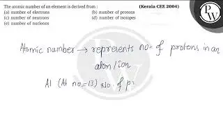 The atomic number of an element is derived from : (Kerala CEE 2004)...