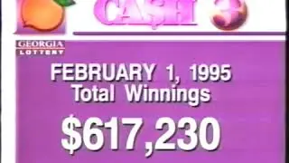 Georgia Lottery Cash 3 Update Bumper February 1, 1995
