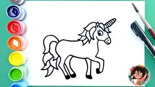 Unicorn drawing |  painting for kids and Toddler | drawing tips #318