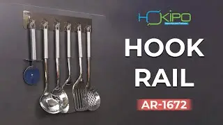 HOKIPO Magic Sticker Series Self Adhesive Bathroom Hook Rail | Kitchen Wall Hook for Hanging Utensil