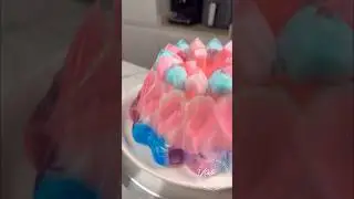 easy no bake cotton candy jelly dessert 🩷🩵🩷 #asmr #dessert #jelly #jellycake #sweet
