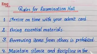  Rules for examination hall | examinations hall rules | English writing |Rules regulations|Eng Teach