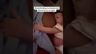 Breastfeeding my 2 week old baby she hold me so tight #newmom #breastfeeding