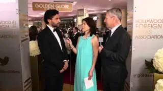 Oscar Isaac HFPA Red Carpet Interview- Golden Globes 2016