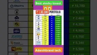 best 1 lakh portfolio stocks in 2025, top  stocks #shorts #short #trending @adarshbrandtech