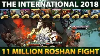 $11,000,000 ROSHAN FIGHT Dota 2 TI8 - The International 2018 (OG vs PSG.LGD)