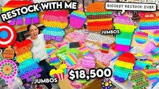 Restock my Fidget Toy Business With Me!🌈*JUMBO Pop Its, Stress Balls, Pop It Keychains*