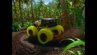 Hotwheels Canavar Kamyonu Loco Punk Tropikal Palmiye Ormanında Drift Atıyor - Yapay Zek&acirc; (Aİ)