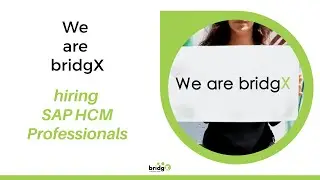 SAP SuccessFactors & SAP HCM Professionals - bridgX is hiring