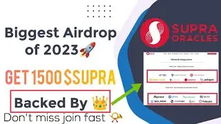 Supra Orcales Free Exchange Airdrop || Claim 1500 SUPRA Token || New Crypto Airdrop || Crypto Yash