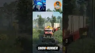 SnowRunner - Truck Pulling Heavy Container #snowrunner #shorts #logitechg29 #gameplay #steeringwheel
