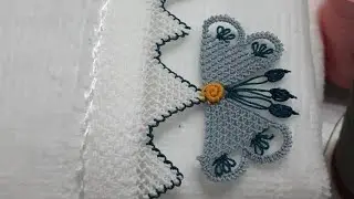 Havlu ve yazmalara uygulayabileceginiz kolay kelebek modeli..