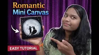 Mini Canvas Moonlight Painting 🌙 | Easy Romantic Acrylic Silhouette Tutorial for Beginners