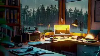 Tranquil Rain Atmosphere at River House 🌧️ Enhance Your Work Environment for Focus and Stress Relief