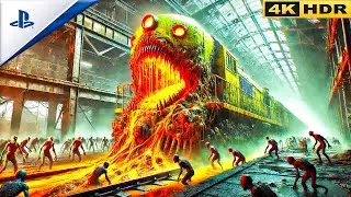 Gritty TRAIN CHAOS Zombie Apocalypse Gameplay in World War Z [4K 60FPS]