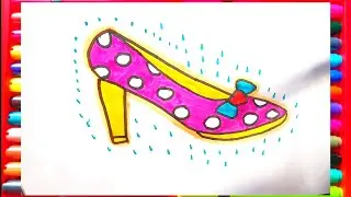 Princess Shoes drawing, Shoes colouring and painting for kide, Toddlers | Let's Draw, Together