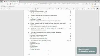LLB-3 Yr-Law of Torts-2021-Question Paper