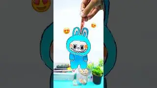 Making Viral Hanging Paper Doll 🙀*LABUBU EDITION* 💙  #labubu #popmart #viral