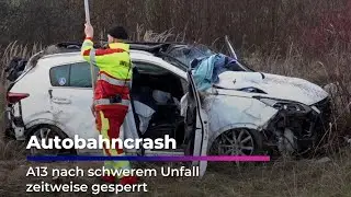 Autobahncrash: A13 nach schwerem Unfall zeitweise gesperrt