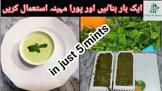 frozen podina chattni recipe|How to make Instant Mint sauce |Mint Sauce in 5 minutes|food&designf&d